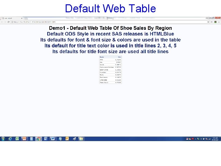 Default Web Table 