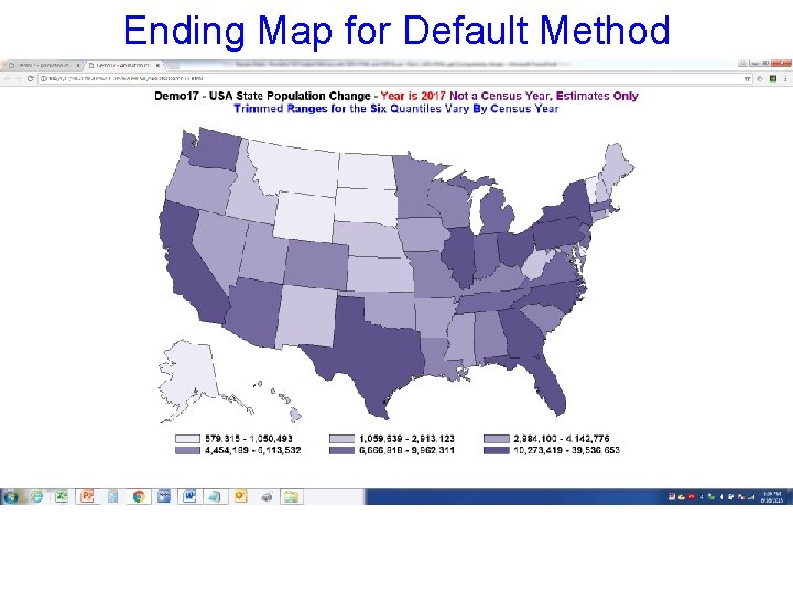 Ending Map for Default Method 