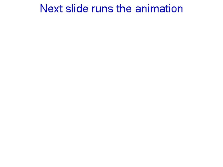 Next slide runs the animation 