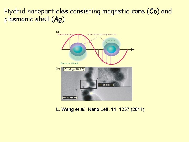 Hydrid nanoparticles consisting magnetic core (Co) and plasmonic shell (Ag) L. Wang et al.