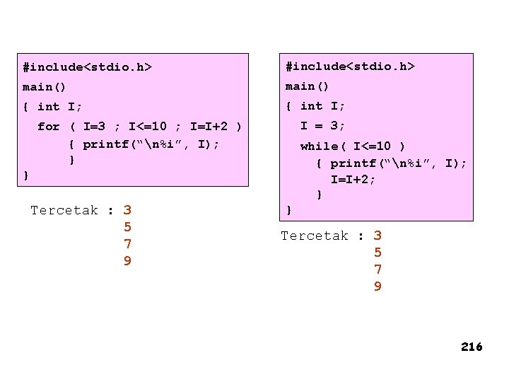 #include<stdio. h> main() { int I; I = 3; for ( I=3 ; I<=10