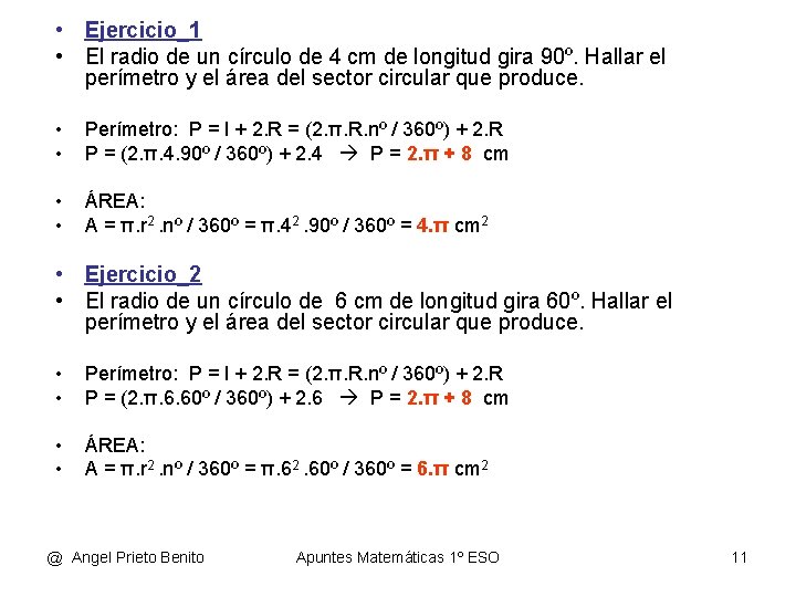  • Ejercicio_1 • El radio de un círculo de 4 cm de longitud