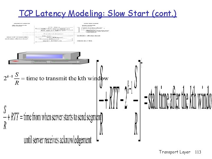 TCP Latency Modeling: Slow Start (cont. ) Transport Layer 113 