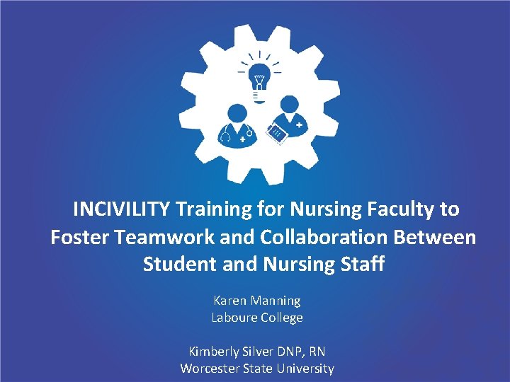  INCIVILITY Training for Nursing Faculty to Foster Teamwork and Collaboration Between Student and