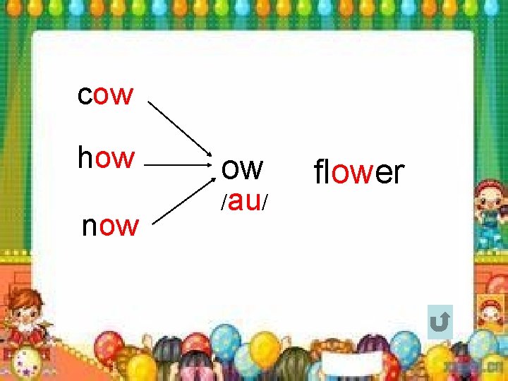 cow how now ow /au/ flower 