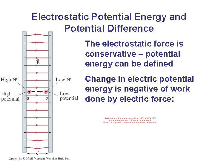 Electrostatic Potential Energy and Potential Difference The electrostatic force is conservative – potential energy