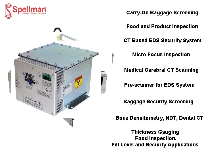 Carry-On Baggage Screening Food and Product Inspection CT Based EDS Security System Micro Focus