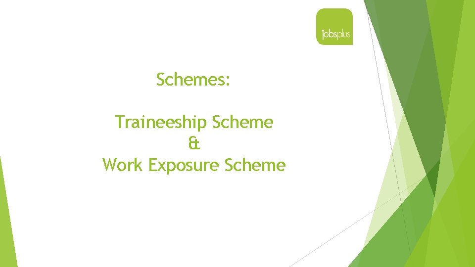 Schemes: Traineeship Scheme & Work Exposure Scheme 
