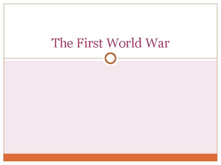 The First World War 