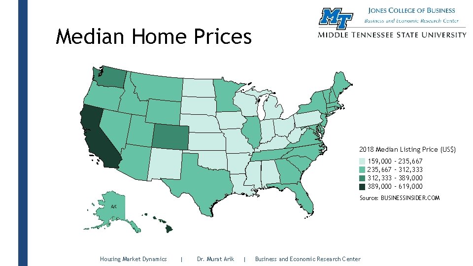 Median Home Prices 2018 Median Listing Price (US$) 159, 000 235, 667 312, 333