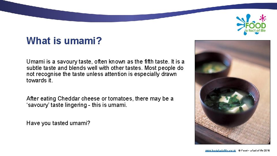 What is umami? Umami is a savoury taste, often known as the fifth taste.