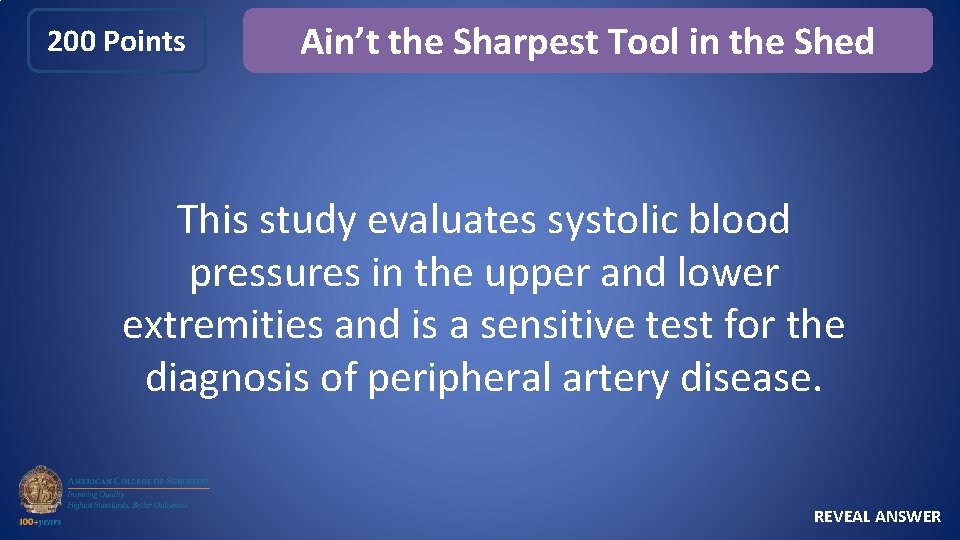 200 Points Ain’t the Sharpest Tool in the Shed This study evaluates systolic blood