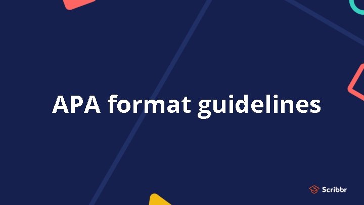 APA format guidelines 