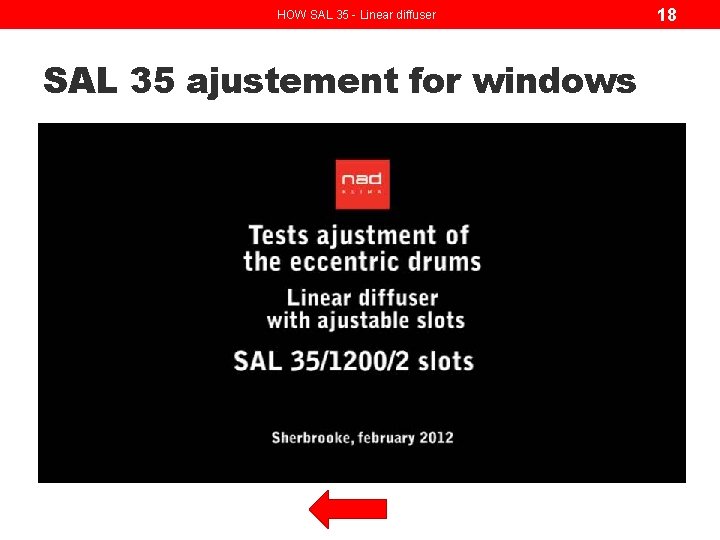 HOW SAL 35 - Linear diffuser SAL 35 ajustement for windows 18 