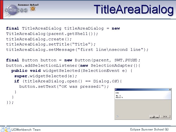 Title. Area. Dialog final Title. Area. Dialog title. Area. Dialog = new Title. Area.