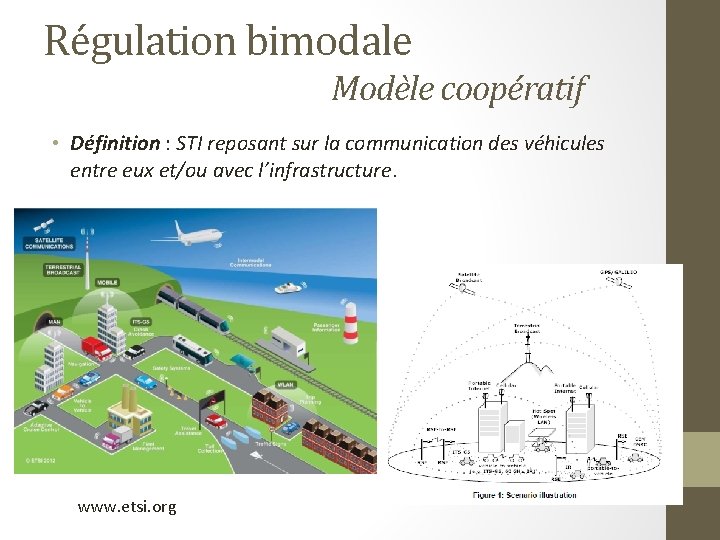 Régulation bimodale Modèle coopératif • Définition : STI reposant sur la communication des véhicules