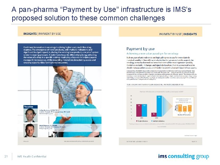 A pan-pharma “Payment by Use” infrastructure is IMS’s proposed solution to these common challenges