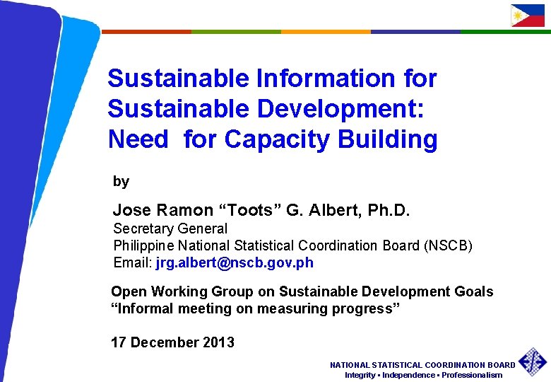 Sustainable Information for Sustainable Development: Need for Capacity Building by Jose Ramon “Toots” G.