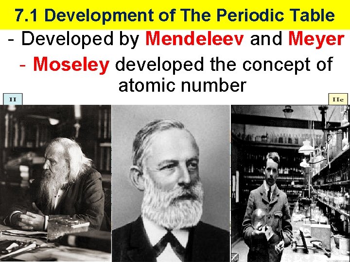 7. 1 Development of The Periodic Table - Developed by Mendeleev and Meyer -