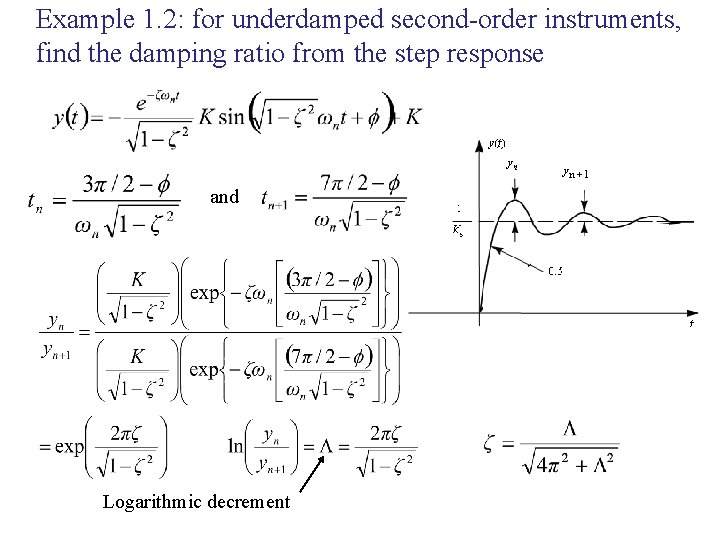 Example 1. 2: for underdamped second-order instruments, find the damping ratio from the step