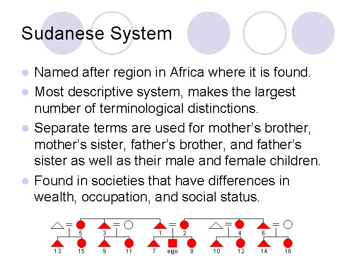 Sudanese System Named after region in Africa where it is found. l Most descriptive