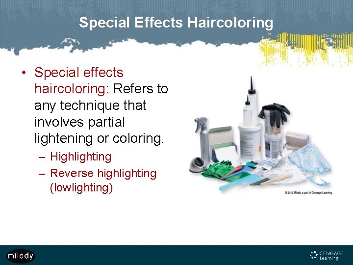 Special Effects Haircoloring • Special effects haircoloring: Refers to any technique that involves partial