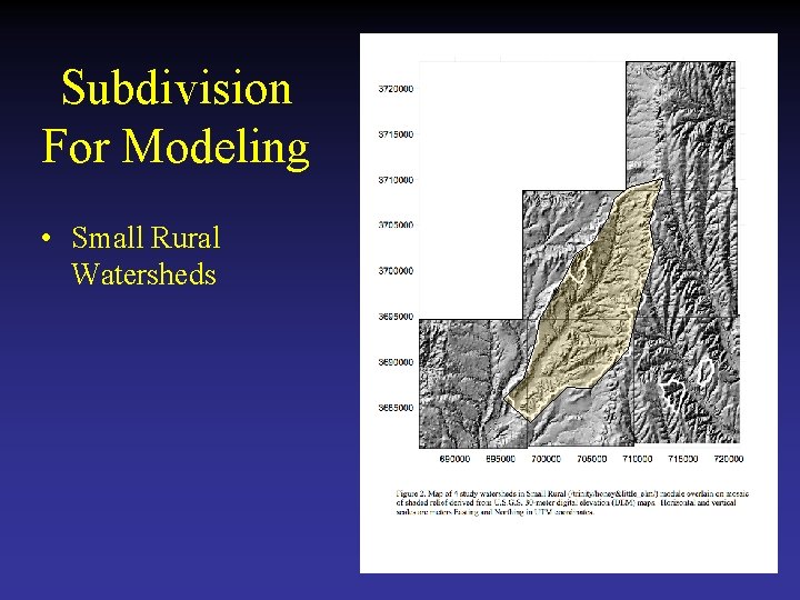 Subdivision For Modeling • Small Rural Watersheds 