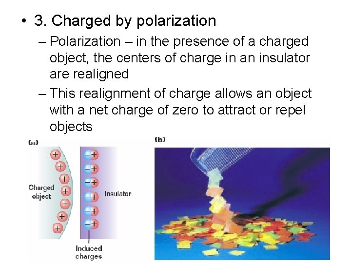  • 3. Charged by polarization – Polarization – in the presence of a