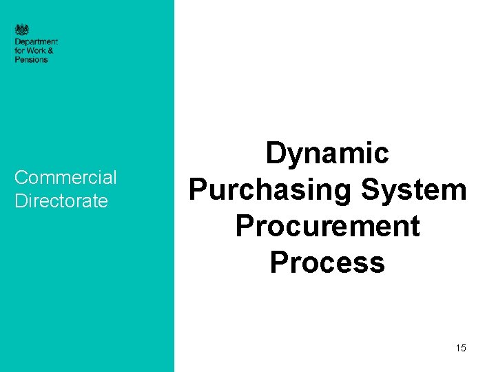 Commercial Directorate Dynamic Purchasing System Procurement Process 15 