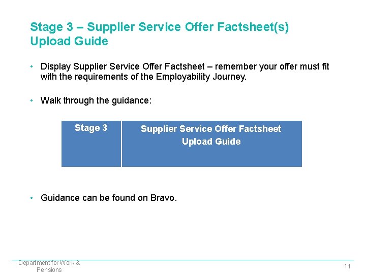 Stage 3 – Supplier Service Offer Factsheet(s) Upload Guide • Display Supplier Service Offer