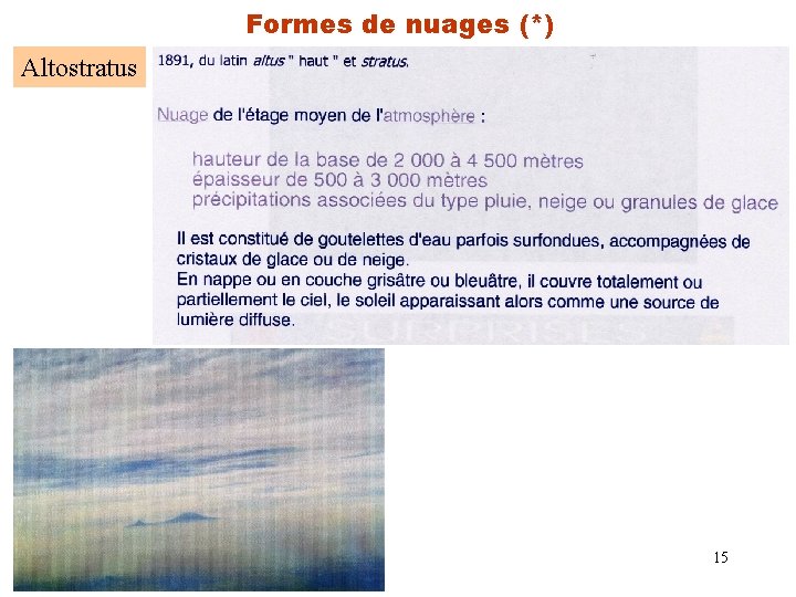 Formes de nuages (*) Altostratus 15 