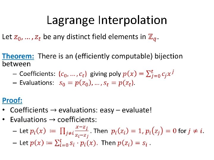 Lagrange Interpolation • 