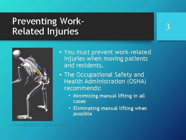 Preventing Work. Related Injuries • You must prevent work-related injuries when moving patients and