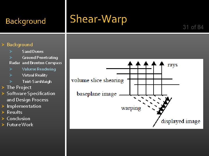 Background Ø Background Sand Dunes Ø Ground Penetrating Radar and Brunton Compass Ø Volume