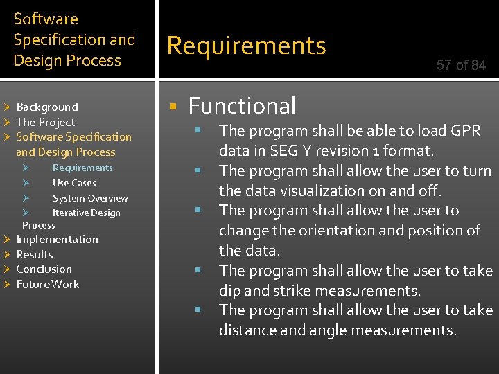 Software Specification and Design Process Ø Ø Ø Background The Project Software Specification and