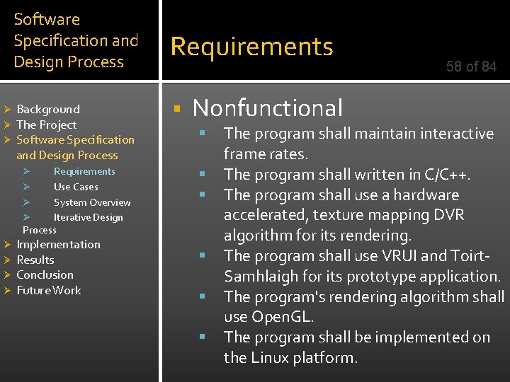 Software Specification and Design Process Ø Ø Ø Background The Project Software Specification and