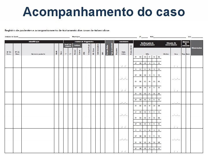 Acompanhamento do caso Acompanhamento do caso