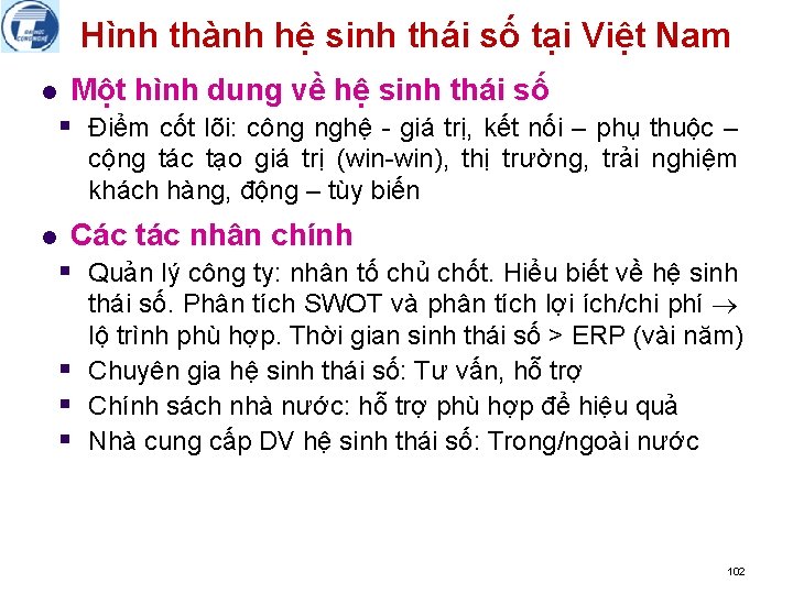 Hình thành hệ sinh thái số tại Việt Nam l Một hình dung về