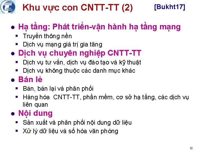 Khu vực con CNTT-TT (2) l [Bukht 17] Hạ tầng: Phát triển-vận hành hạ