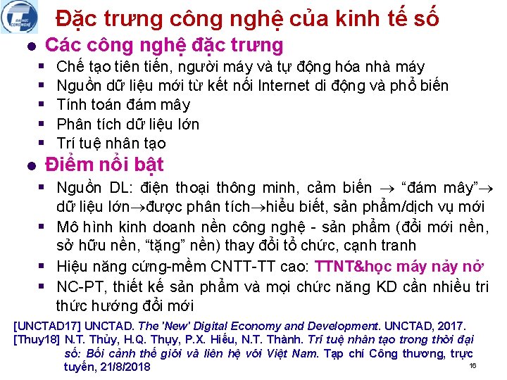 Đặc trưng công nghệ của kinh tế số l Các công nghệ đặc trưng