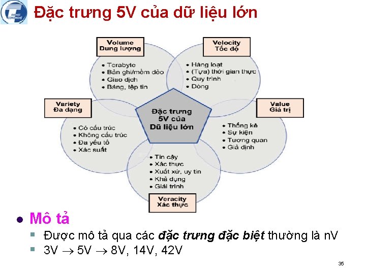 Đặc trưng 5 V của dữ liệu lớn l Mô tả § Được mô