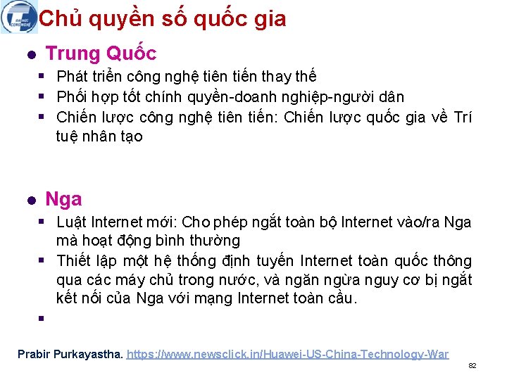 Chủ quyền số quốc gia l Trung Quốc § Phát triển công nghệ tiên