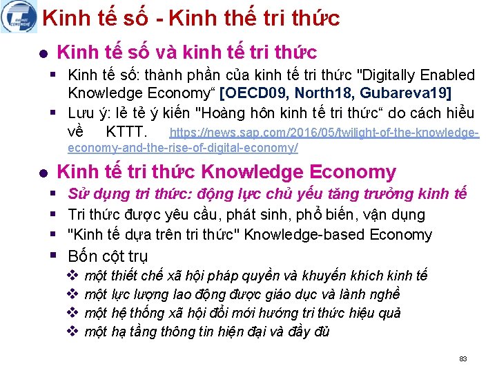 Kinh tế số - Kinh thế tri thức l Kinh tế số và kinh