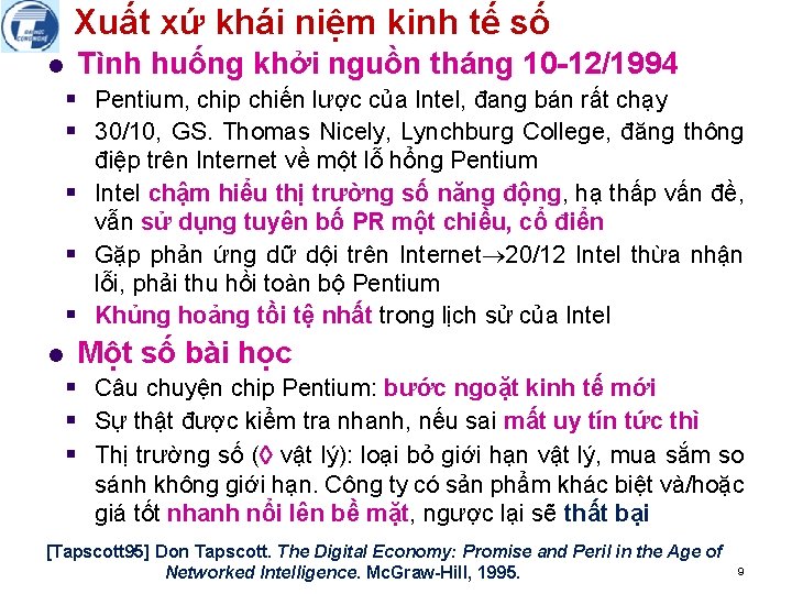 Xuất xứ khái niệm kinh tế số l Tình huống khởi nguồn tháng 10