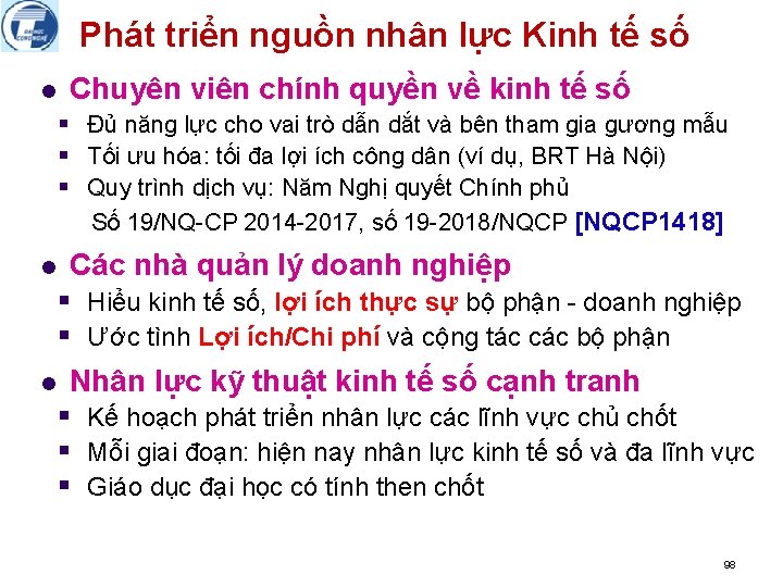 Phát triển nguồn nhân lực Kinh tế số l Chuyên viên chính quyền về