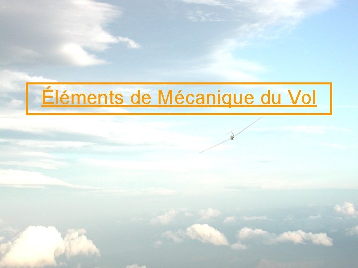 Éléments de Mécanique du Vol 