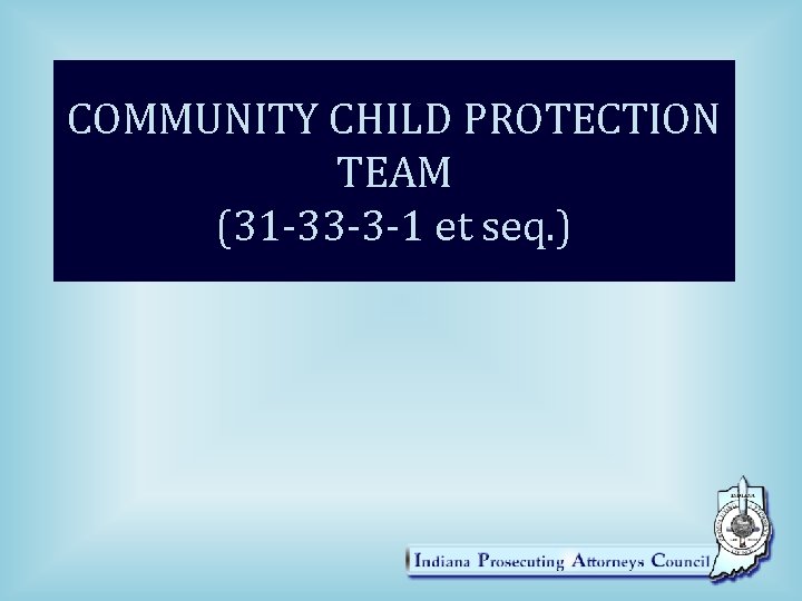 COMMUNITY CHILD PROTECTION TEAM (31 -33 -3 -1 et seq. ) 