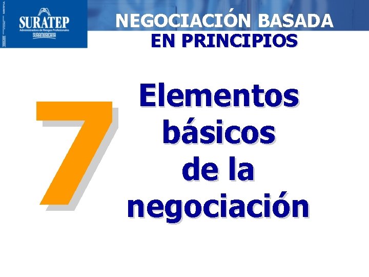 NEGOCIACIÓN BASADA EN PRINCIPIOS 7 Elementos básicos de la negociación 13 