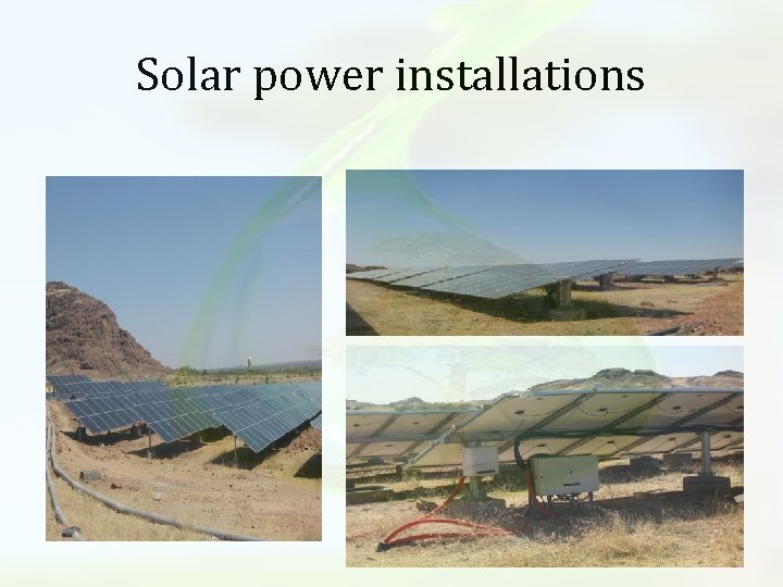 Solar power installations 