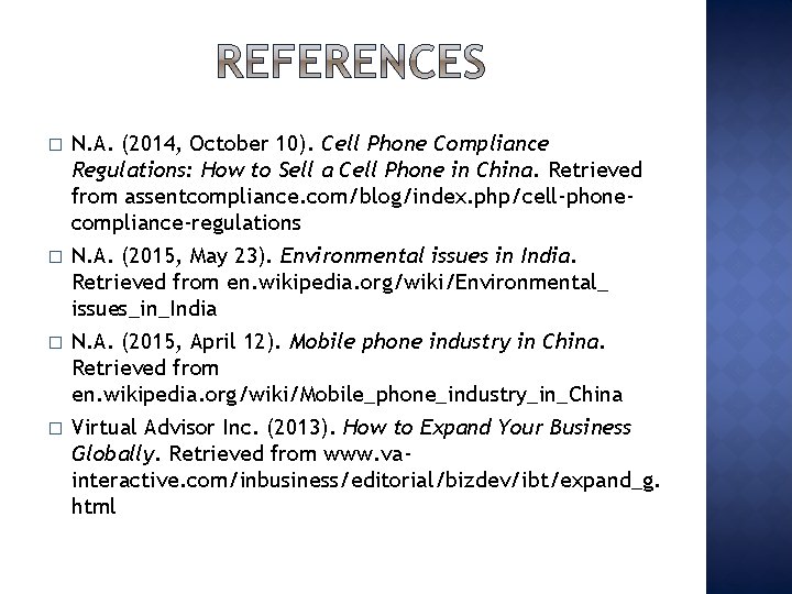 � � N. A. (2014, October 10). Cell Phone Compliance Regulations: How to Sell � � N. A. (2014, October 10). Cell Phone Compliance Regulations: How to Sell